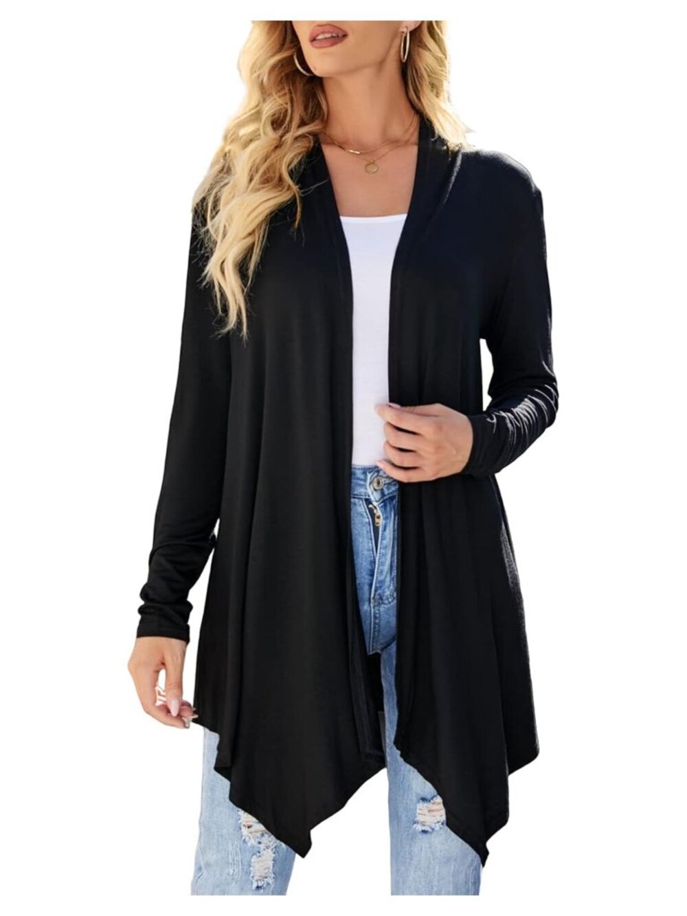 Uvog Womens Lightweight Open Front Long Sleeve Cardigan Duster Sweater